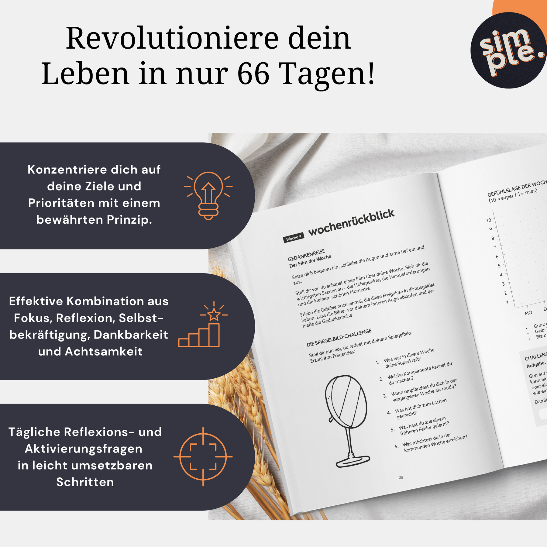 Simple - Dein Fokus-Planer: Mehr Klarheit, Struktur und Erfolg in 66 Tagen