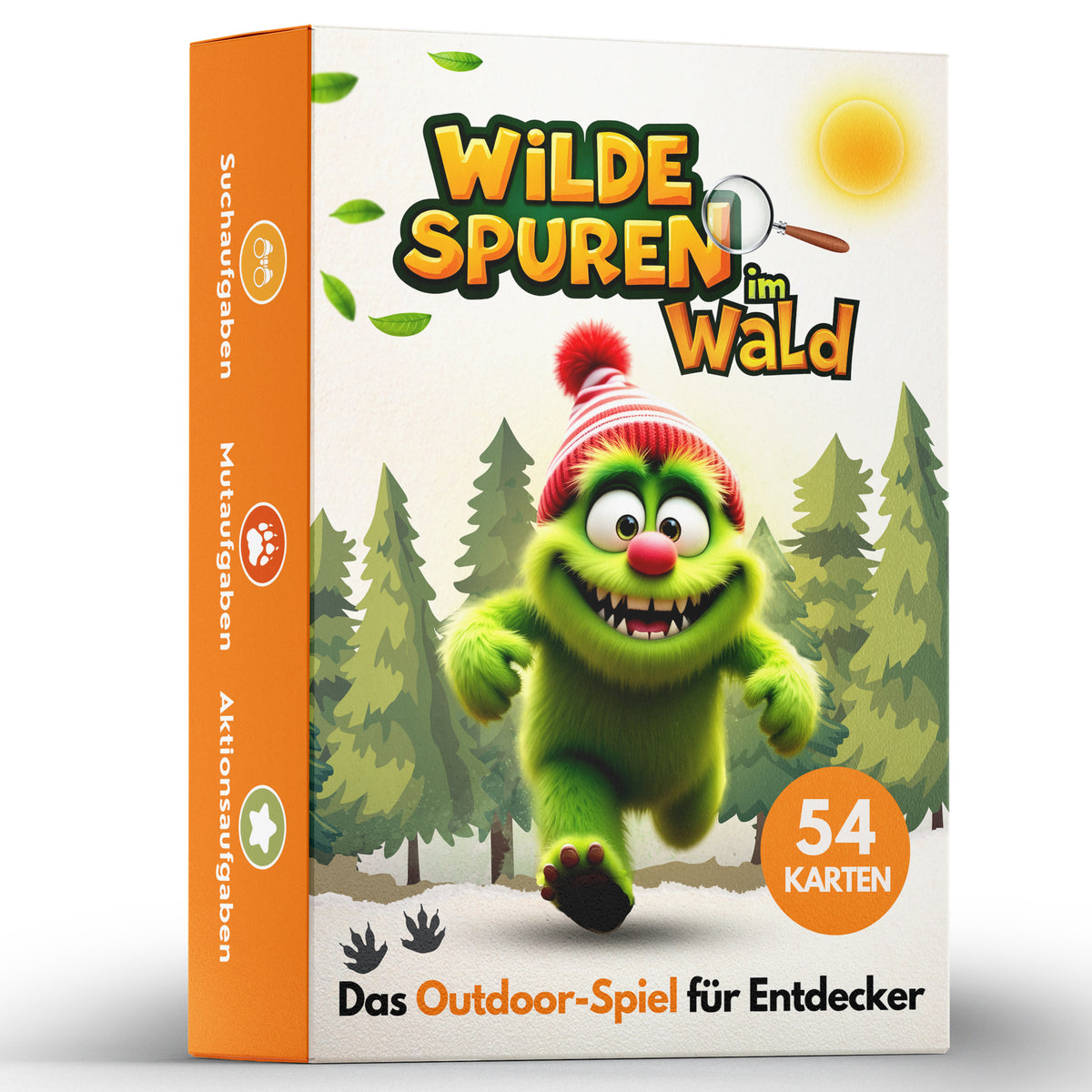 Wilde Spuren im Wald – Outdoor Suchspiel als Kartenspiel & Lernspiel für Kinder & Familien – Entdecke Natur, erlebe Abenteuer, löse Rätsel & finde Schätze bei jedem Spaziergang! Ab 5 Jahren