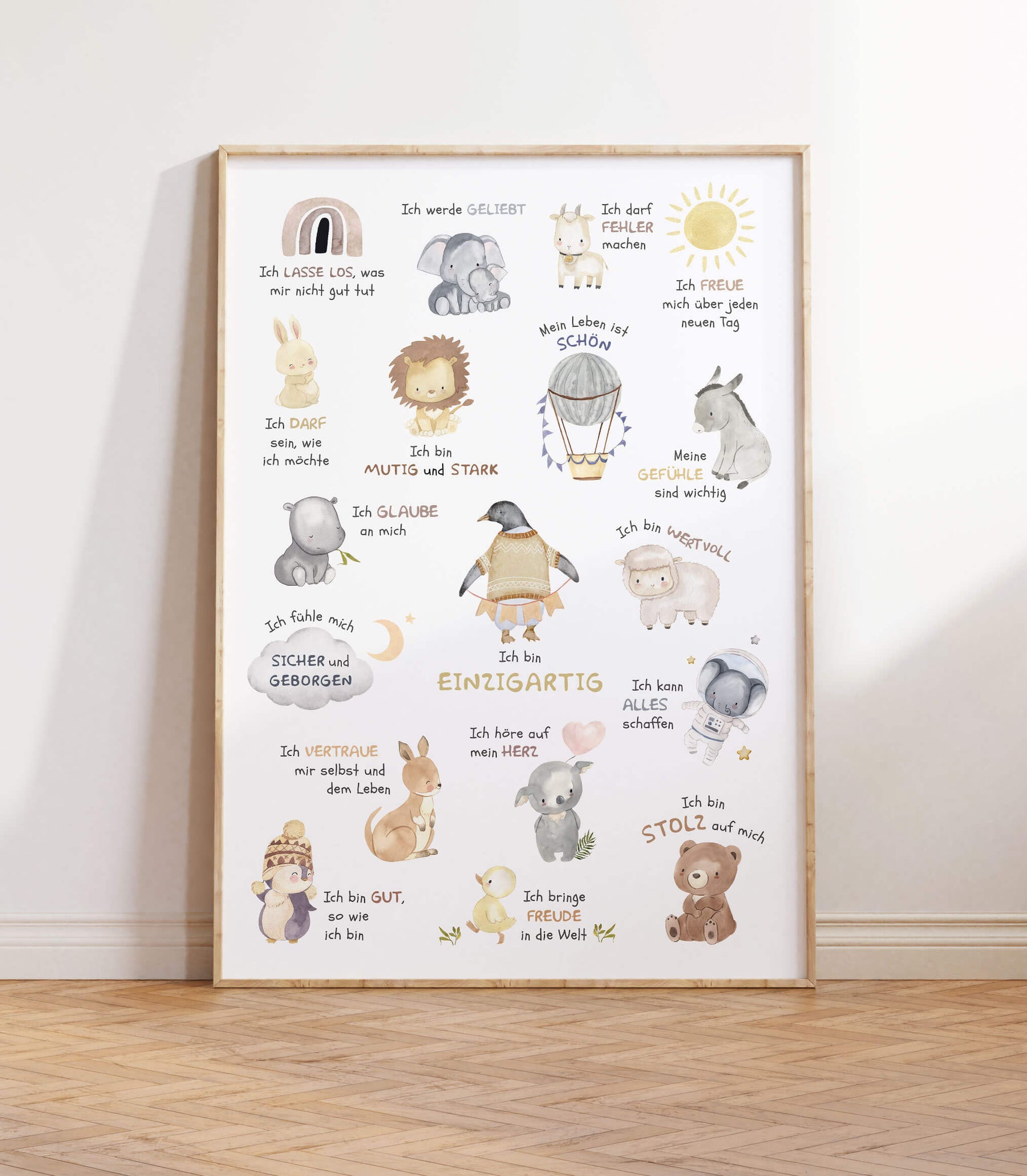 Affirmationen für Kinder | Affirmationsposter fürs Kinderzimmer | positive Glaubenssätze | DIN A4, B2 | boho | Lernposter pos. Mindset