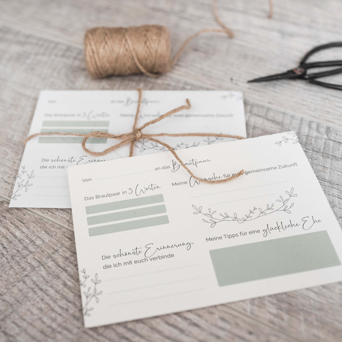 10 Gästebuch-Karten für die Hochzeit in DIN A6