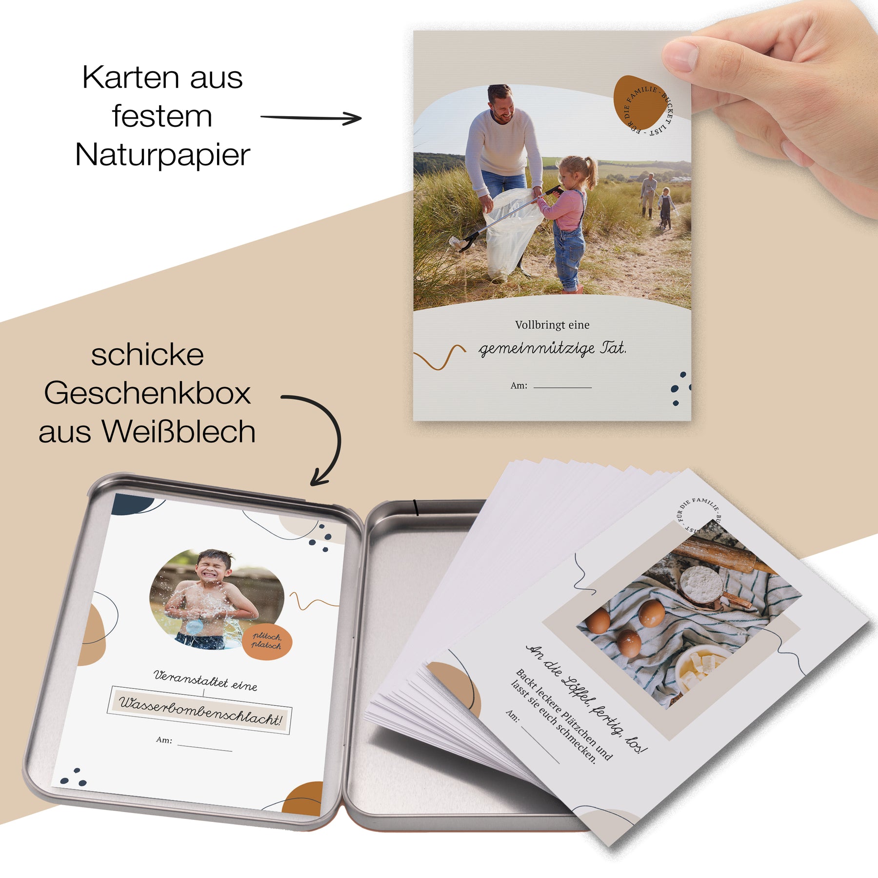 Bucket List für die Familie | 30 Ideen für spontane Erlebnisse und kleine Abenteuer | in schöner Geschenkbox