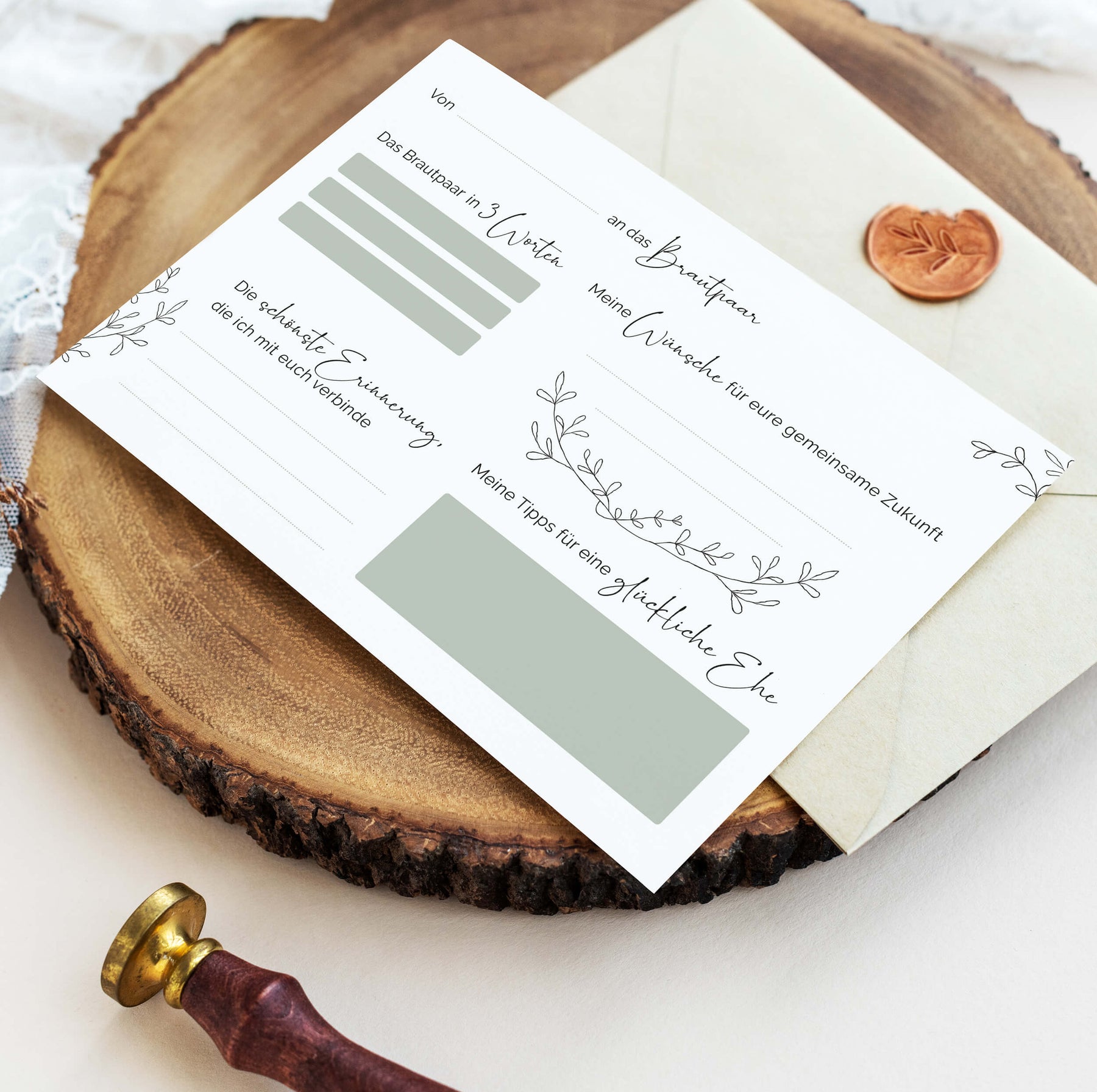 10 Gästebuch-Karten für die Hochzeit in DIN A6