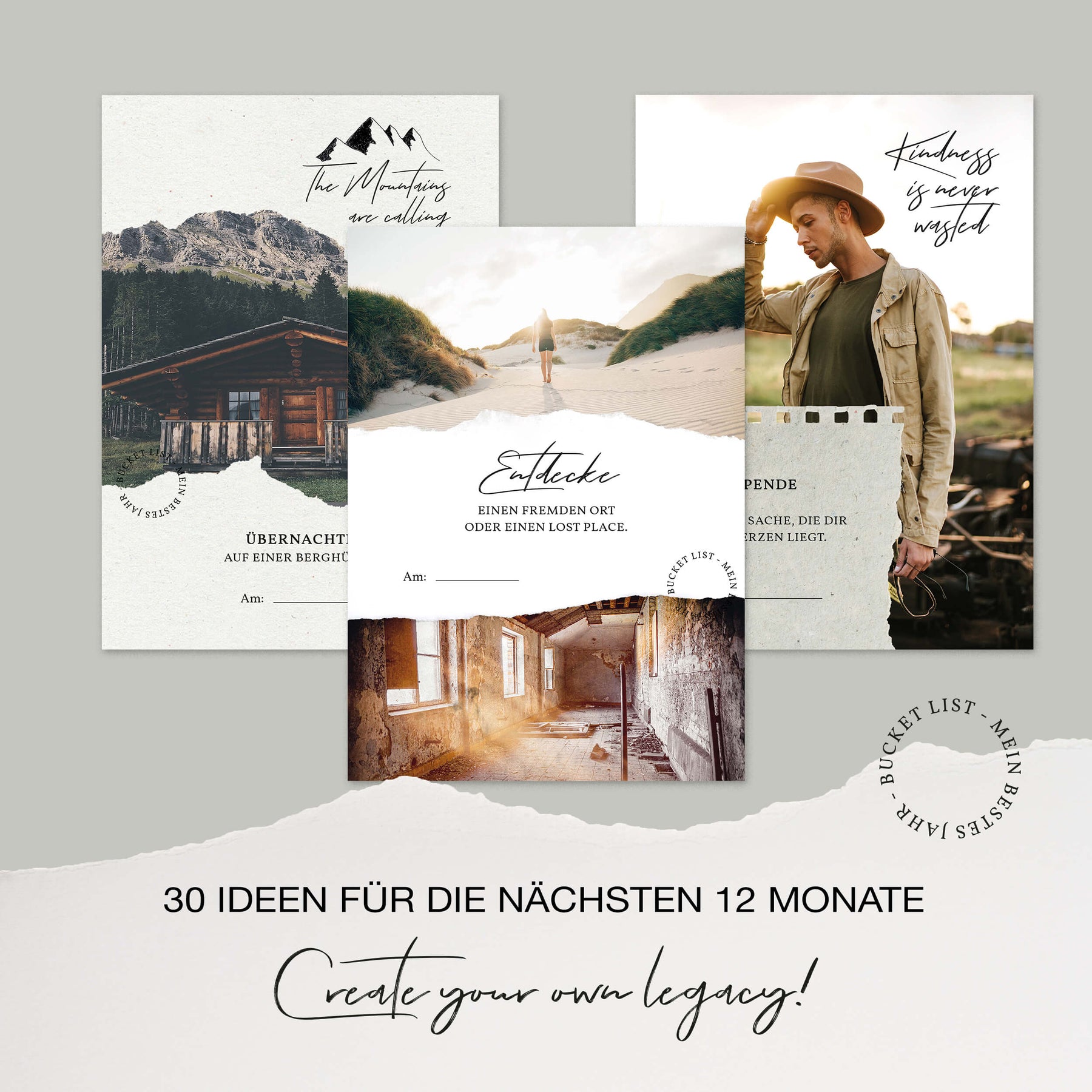 Bucket List: Mein bestes Jahr | 30 besondere Ideen für die nächsten 12 Monate | in schöner Geschenkox