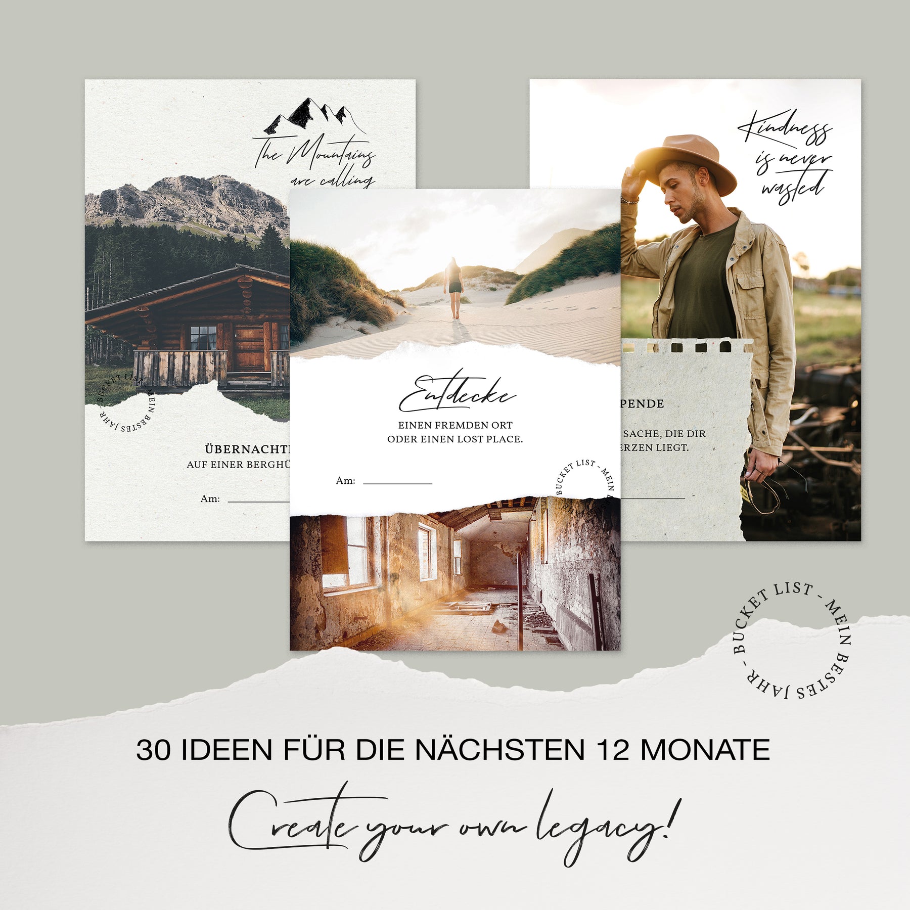 Bucket List: Mein bestes Jahr | 30 besondere Ideen für die nächsten 12 Monate | in schöner Geschenkox