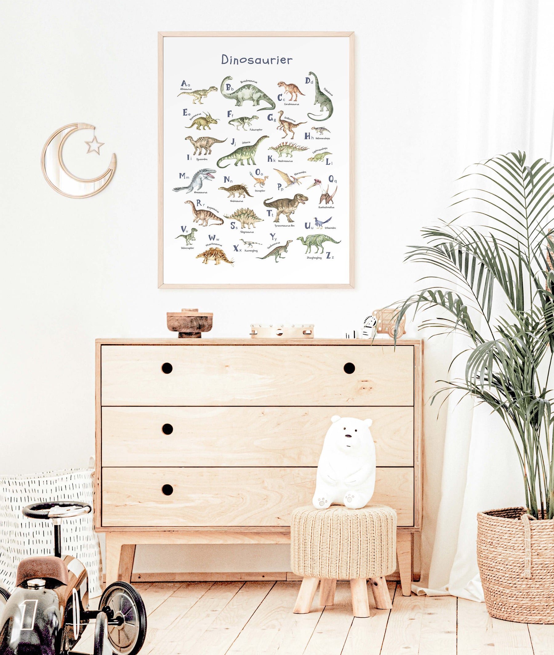 Dinosaurier-Poster mit Alphabet | ABC-Poster für Dinofans | Alphabetposter in B2 und A4 - auch toll als Geschenk