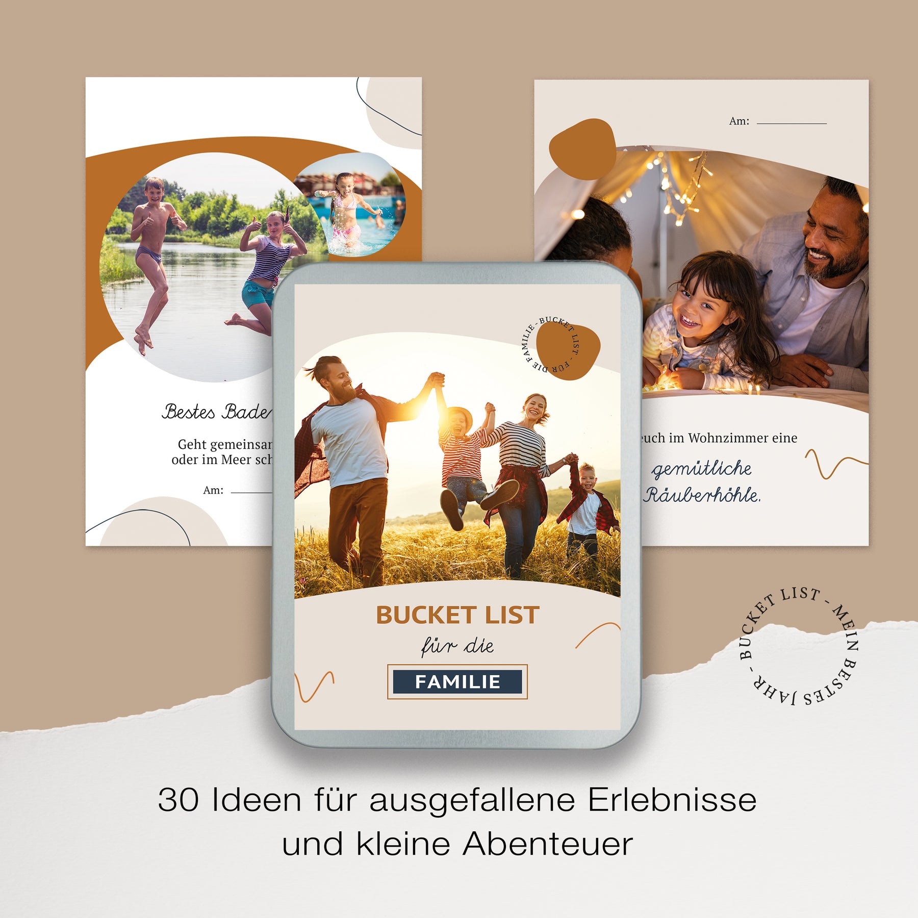 Bucket List für die Familie | 30 Ideen für spontane Erlebnisse und kleine Abenteuer | in schöner Geschenkbox