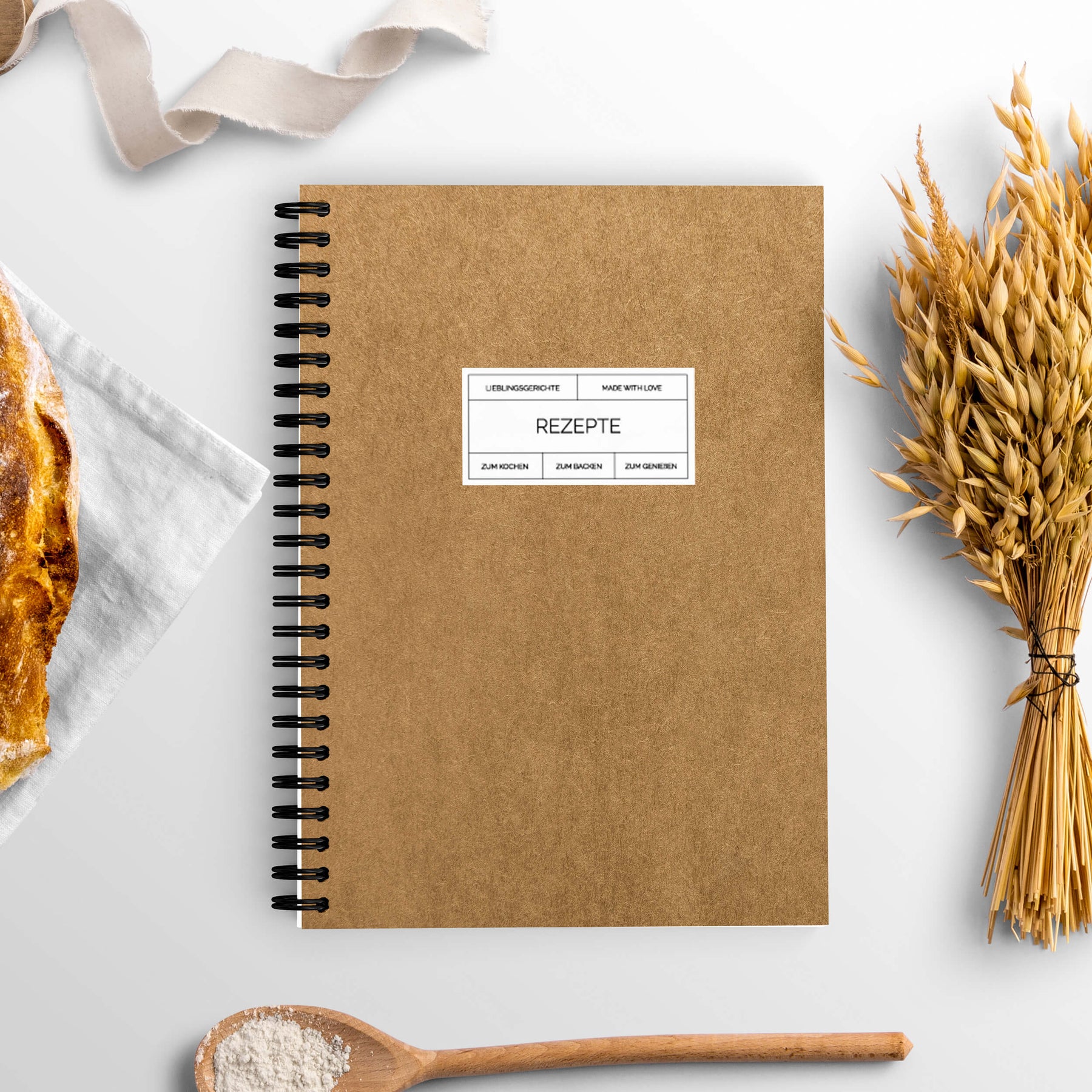 Rezeptbuch A5 für die eigene Rezeptsammlung | Cover im Kraftpapier-Look