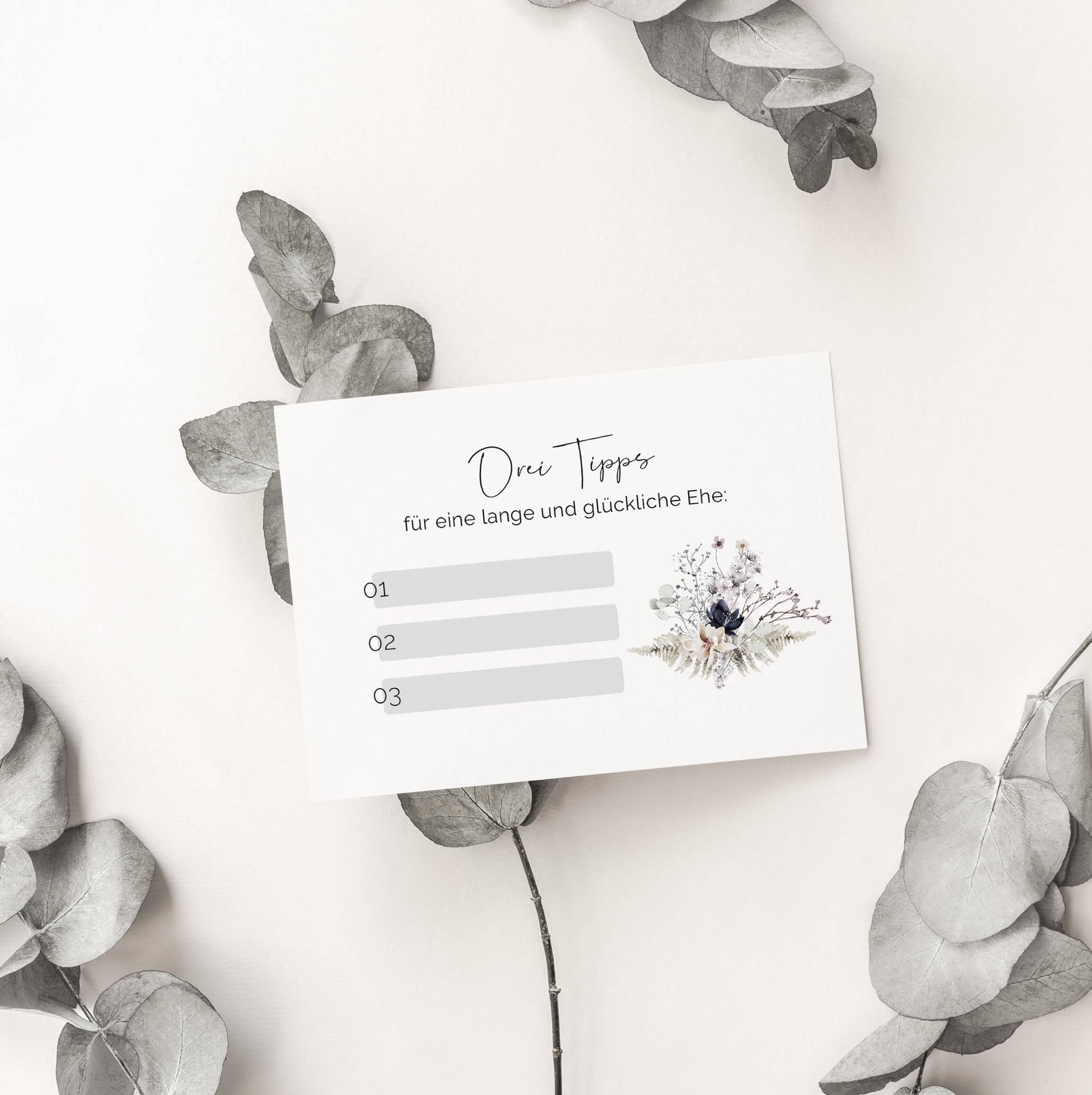 20 Gästebuch-Karten für die Hochzeit in DIN A7 | kreative Fragekarten | Boho Hochzeit Greenery