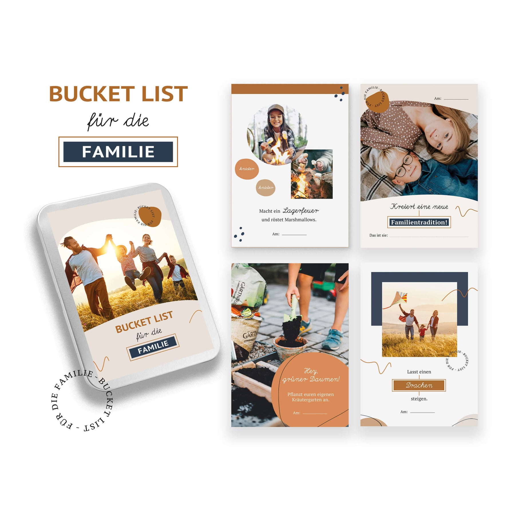 Bucket List für die Familie | 30 Ideen für spontane Erlebnisse und kleine Abenteuer | in schöner Geschenkbox