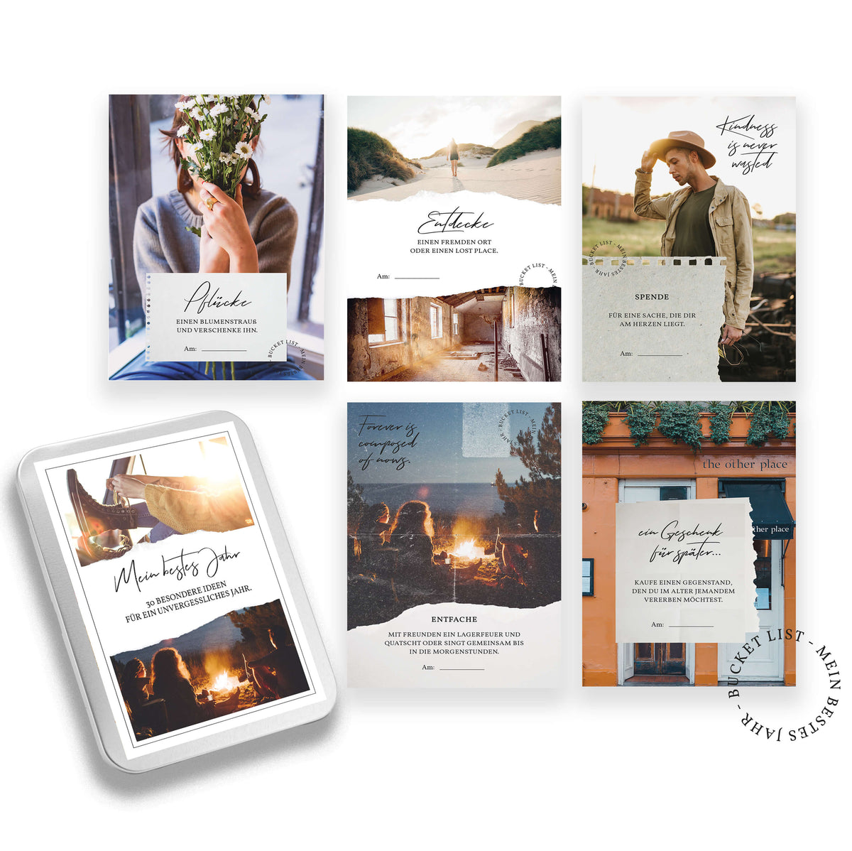 Bucket List: Mein bestes Jahr | 30 besondere Ideen für die nächsten 12 Monate | in schöner Geschenkox