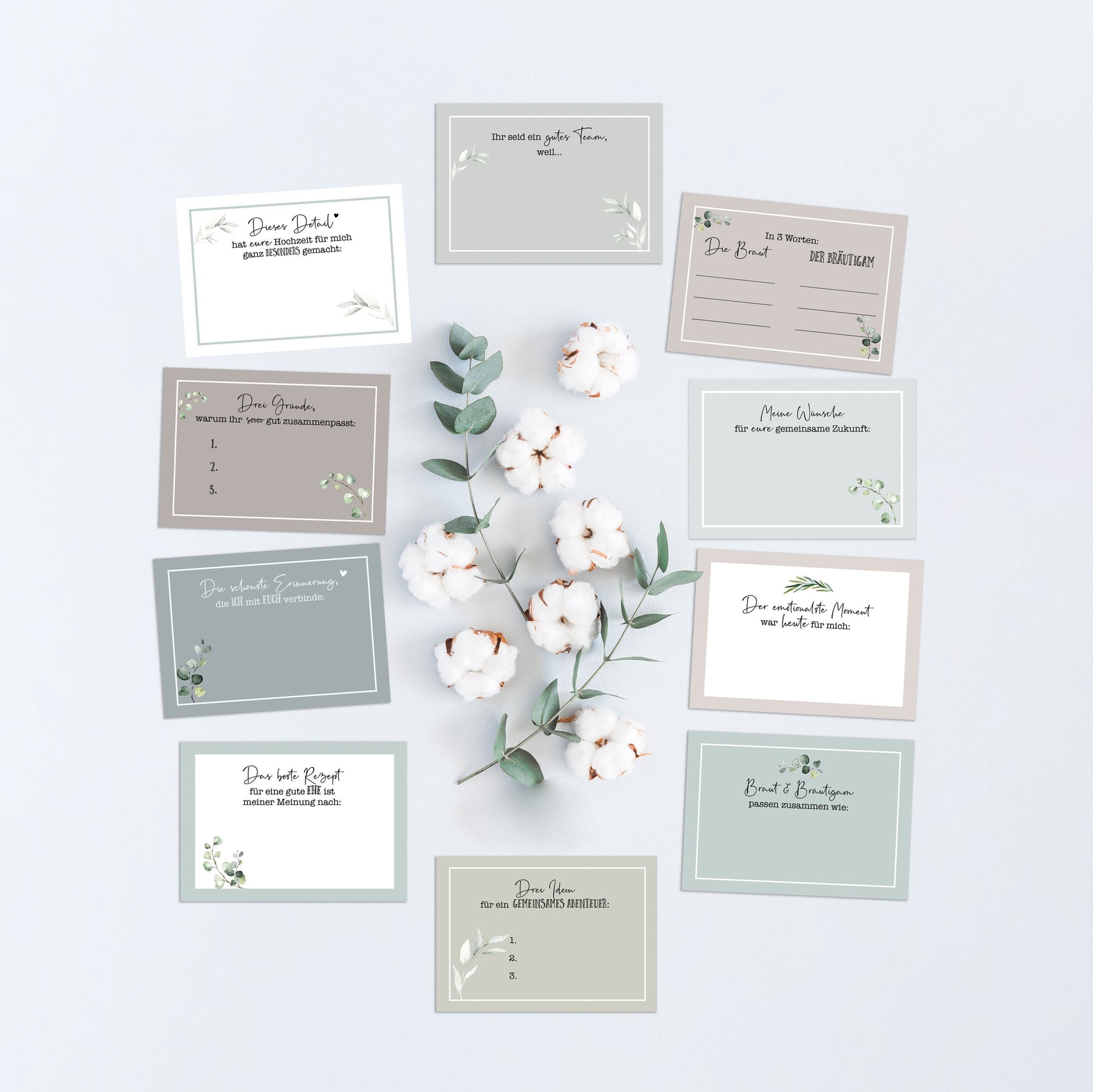 20 Gästebuch-Karten für die Hochzeit in DIN A7