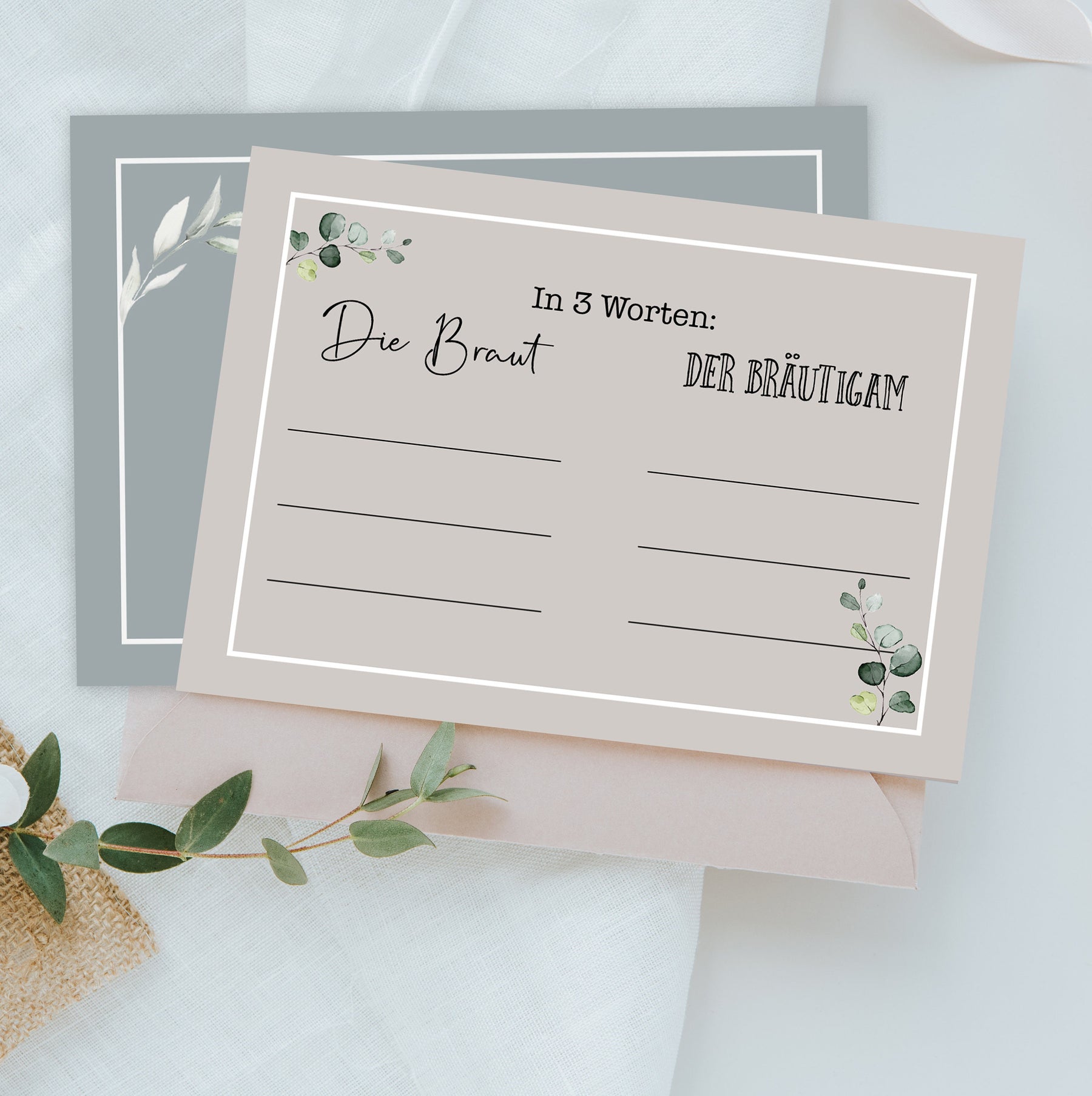 20 Gästebuch-Karten für die Hochzeit in DIN A7