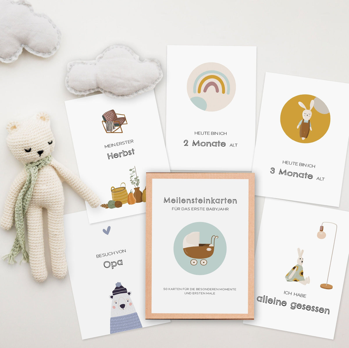 50 Meilensteinkarten Baby Meilensteine