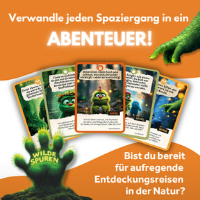 Wilde Spuren im Wald – Outdoor Suchspiel als Kartenspiel & Lernspiel für Kinder & Familien – Entdecke Natur, erlebe Abenteuer, löse Rätsel & finde Schätze bei jedem Spaziergang! Ab 5 Jahren