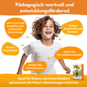Wilde Spuren im Wald – Outdoor Suchspiel als Kartenspiel & Lernspiel für Kinder & Familien – Entdecke Natur, erlebe Abenteuer, löse Rätsel & finde Schätze bei jedem Spaziergang! Ab 5 Jahren