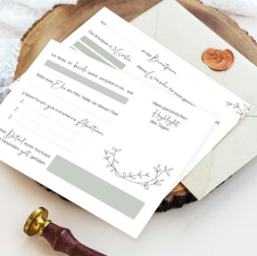 10 Gästebuch-Karten für die Hochzeit in DIN A6