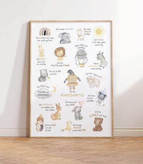 Affirmationen für Kinder | Affirmationsposter fürs Kinderzimmer | positive Glaubenssätze | DIN A4, B2 | boho | Lernposter pos. Mindset