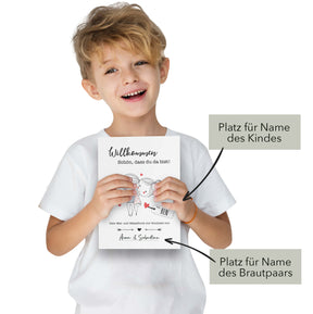Mal- und Rätselheft zur Hochzeit für Kinder mit selbst personalisierbarem Cover | optional mit 6 Buntstiften | Gastgeschenk | Boho | DIN A5