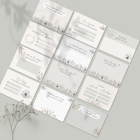 20 Gästebuch-Karten für die Hochzeit in DIN A7 | kreative Fragekarten | Boho Hochzeit Greenery
