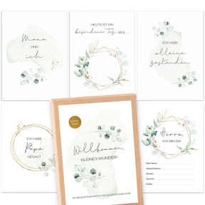 50 Meilensteinkarten Baby im Greenery-Stil