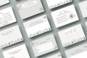 20 Gästebuch-Karten für die Hochzeit in DIN A7 | kreative Fragekarten | Boho Hochzeit Greenery