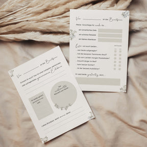 50 Gästebuch Karten für die Hochzeit mit Box | 5 verschiedene Designs | für alle Paare | Greenery & Eukalyptus Look