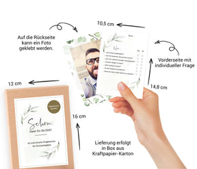 40 Gästebuch Karten für die Hochzeit mit Box | DIN A6 Postkartengröße | Greenery und Eukalyptus