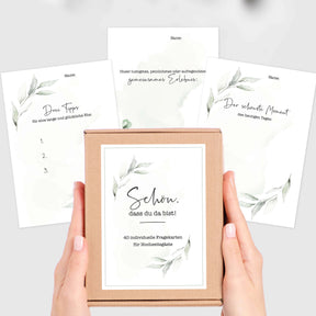 40 Gästebuch Karten für die Hochzeit mit Box | DIN A6 Postkartengröße | Greenery und Eukalyptus