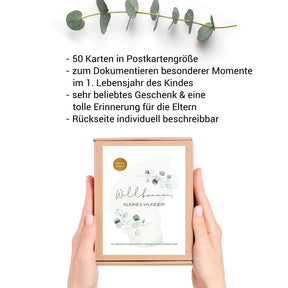 50 Meilensteinkarten Baby im Greenery-Stil