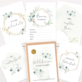 50 Meilensteinkarten Baby im Greenery-Stil