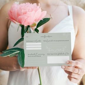 10 Gästebuch-Karten für die Hochzeit in DIN A6 | Farbe salbei